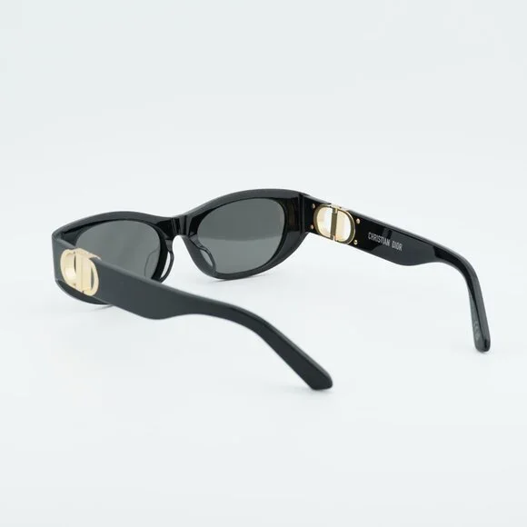 Dior 30MONTAIGNE S9U 01A0 Sunglasses Black Oval Frame, Grey Lenses - Picture 3 of 12